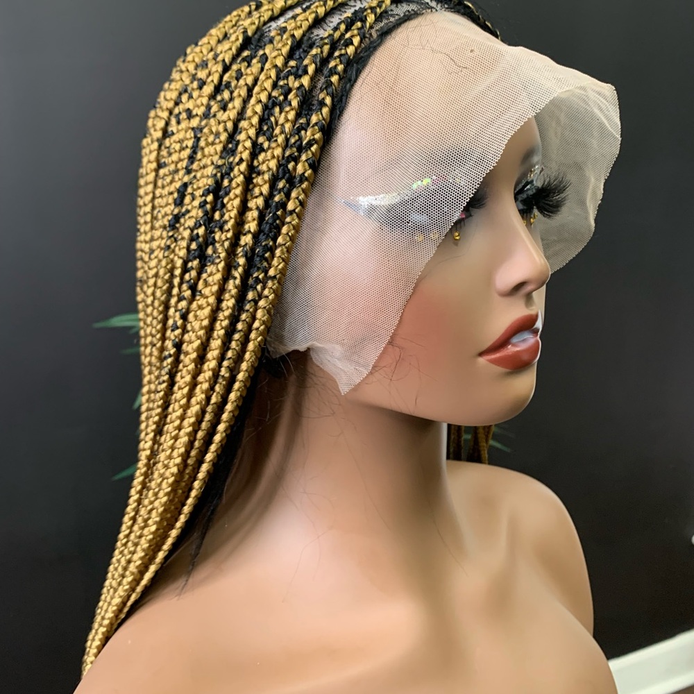 Stylish Gold and Black Braided Wig